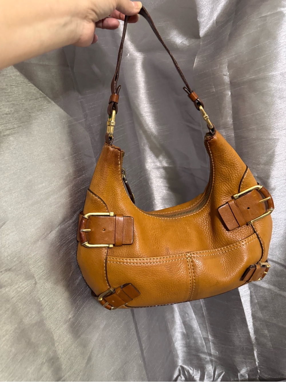 Michael Kors Cognac Brown Leather Hobo Shoulder Bag